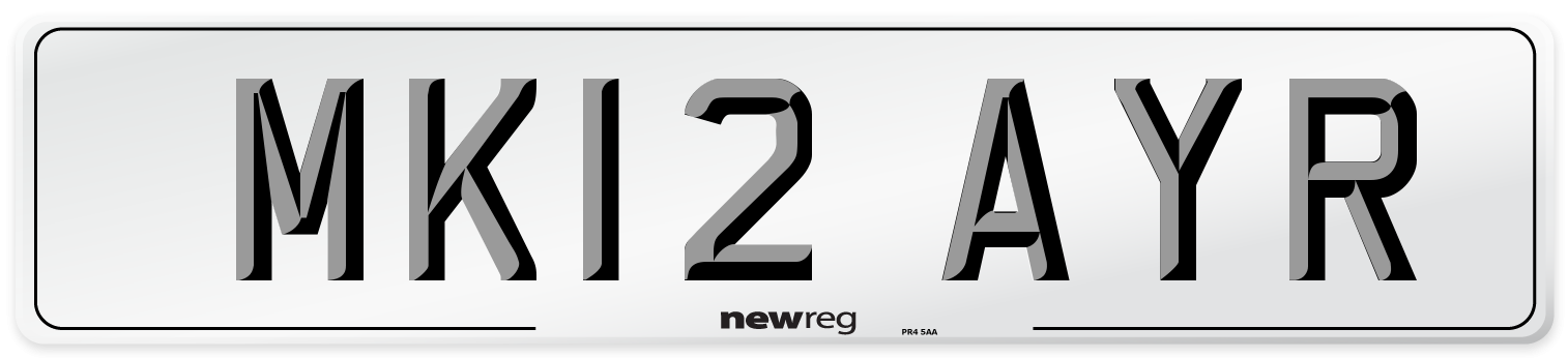 MK12 AYR Number Plate from New Reg